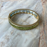Brushed Gold London Topaz and Peridot Bangle