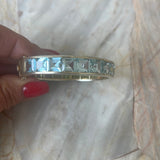 Brushed Gold London Topaz and Peridot Bangle