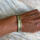 Brushed Gold London Topaz and Peridot Bangle